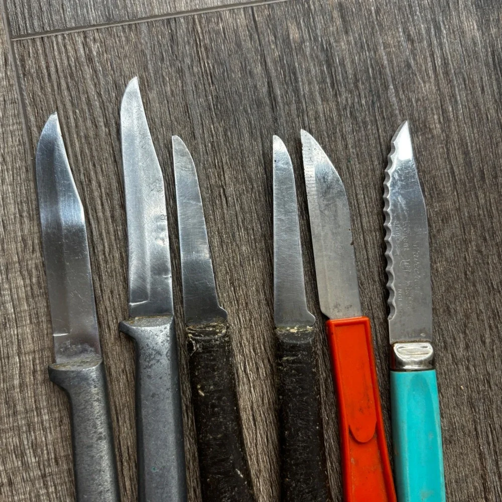 Vintage Mixed Paring Knife Lot Wavecrest Sheffield England‎ Quikut 6pc Set